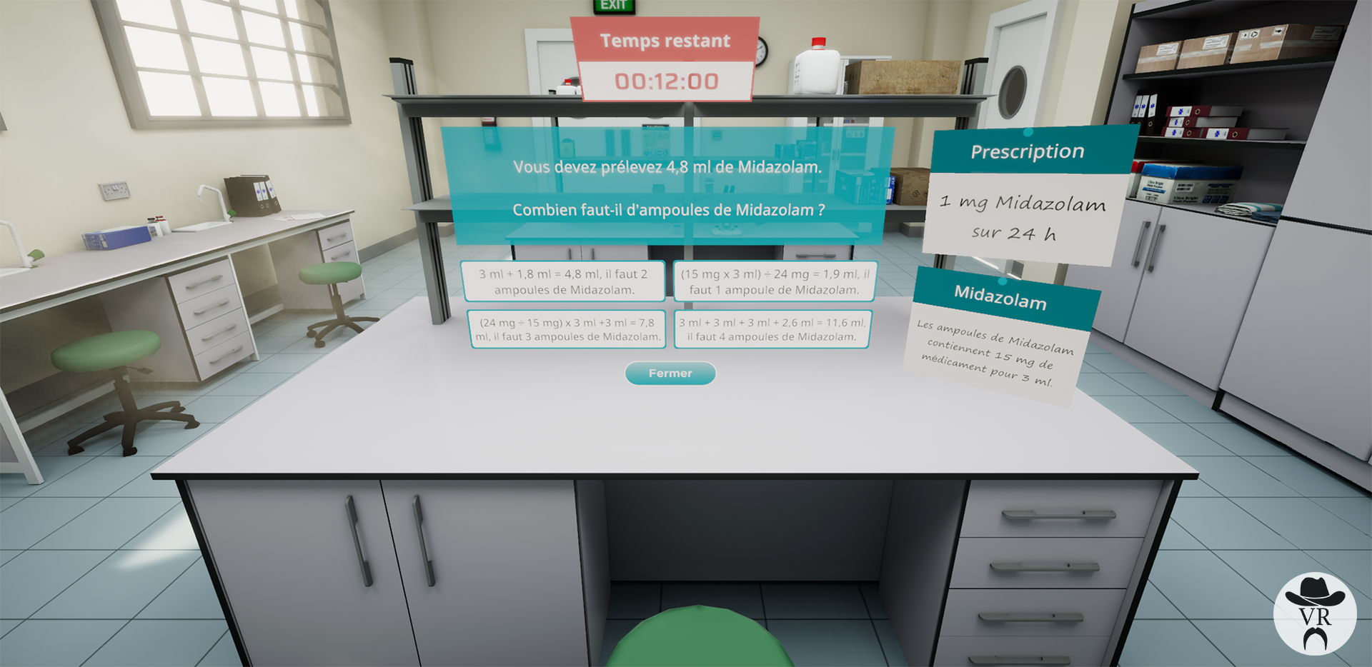 Projet Formation Vigilance réalité virtuelle Hôpitaux Robert Schuman